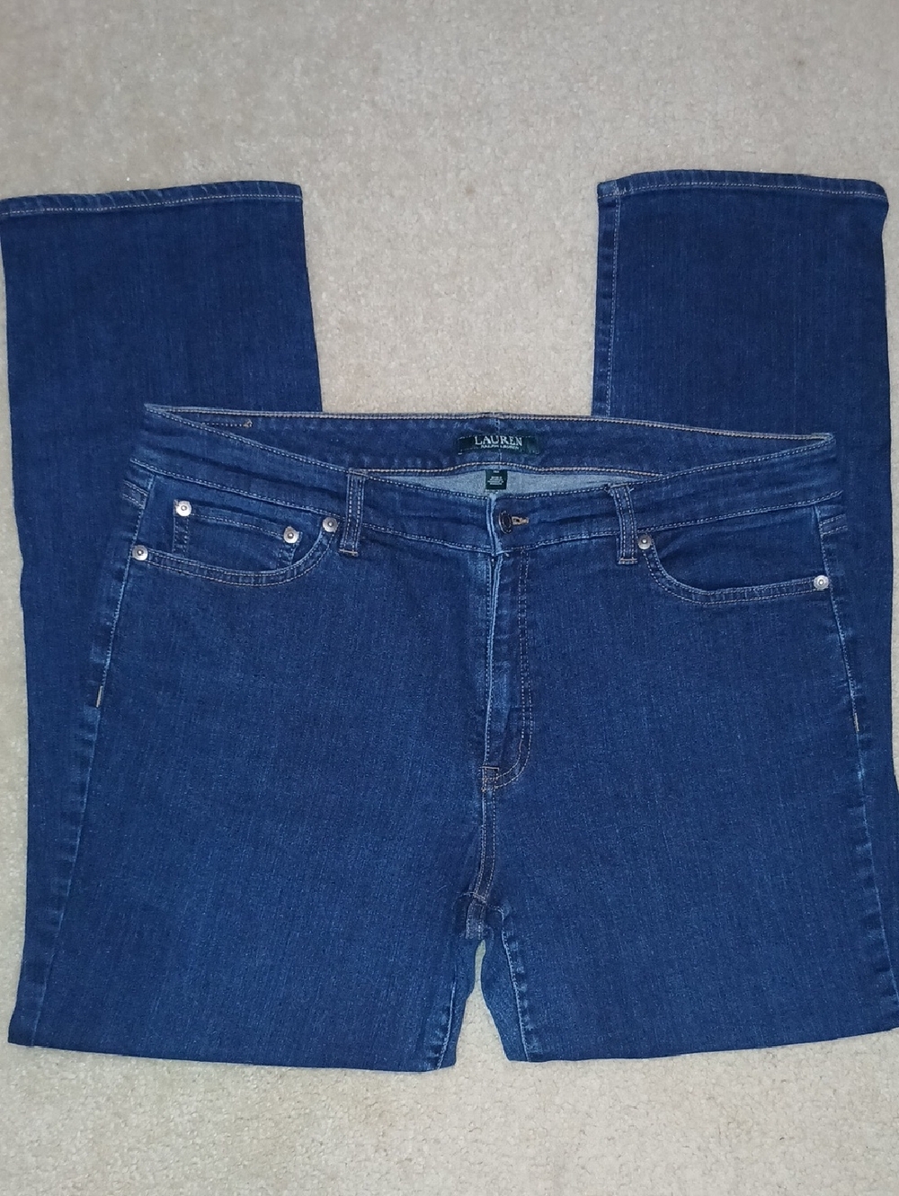 Lauren Ralph Lauren Straight-Leg Dark Blue Jeans Women's 16